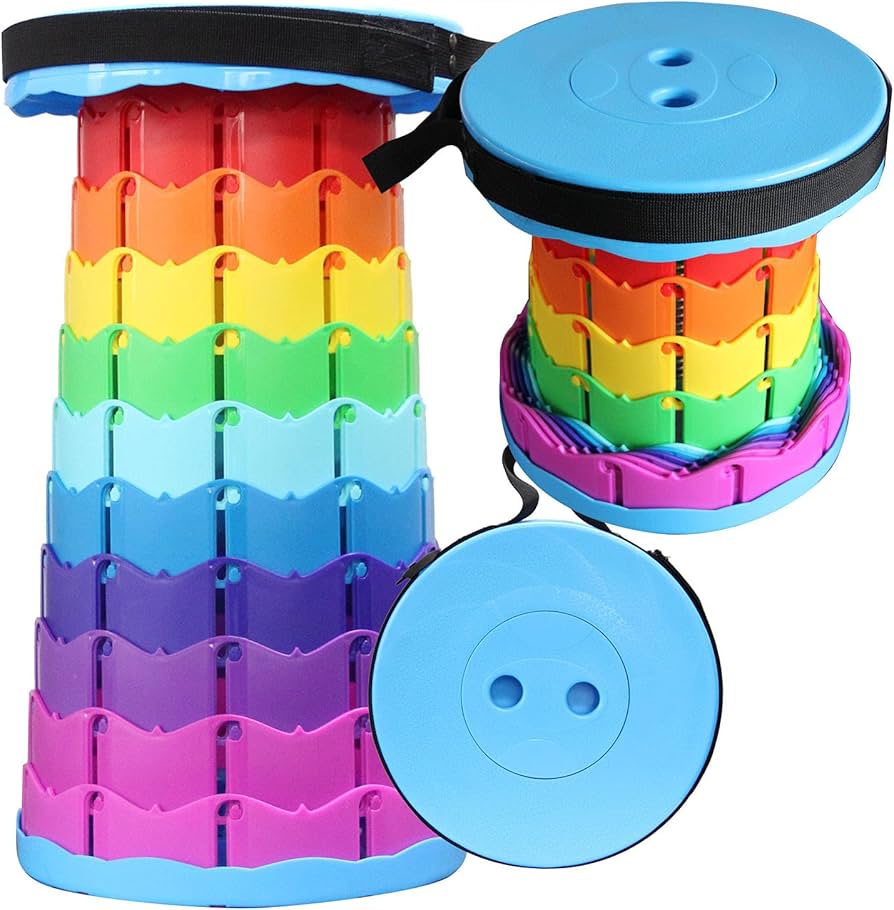 スツール Rainbow Amazon.com: Jihong Upgrade 4.0 Portable Retractable Folding Stool